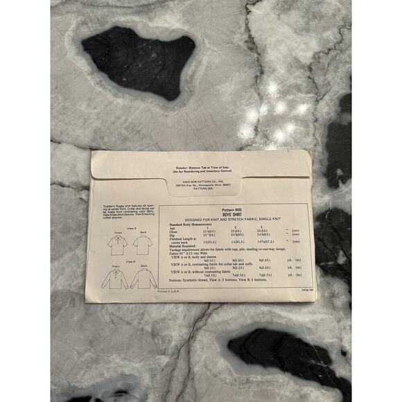 Kwik Sew Vintage Cut Toddler Boys Rugby Shirt Ages 1/2/3 Pattern No 805 - Picture 2 of 7